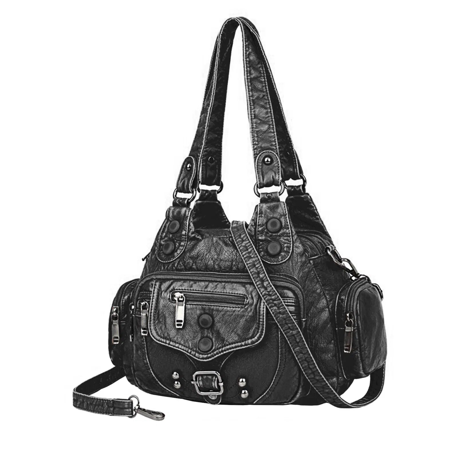 Soft Women Bag Faux Leather Large Shoulder Tote Crossbody Hobo Bag Handbag Purse 24Hr Smart